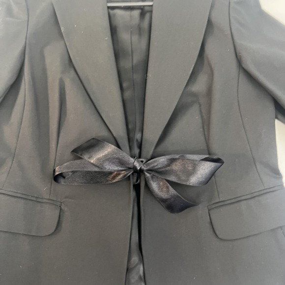 Lilly Pulitzer Blazer Womens 8 Black Tie Waist Jacket Lined Career Work - Picture 7 of 16